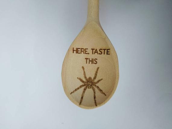 3. Here Taste This Spider Wooden Spoon