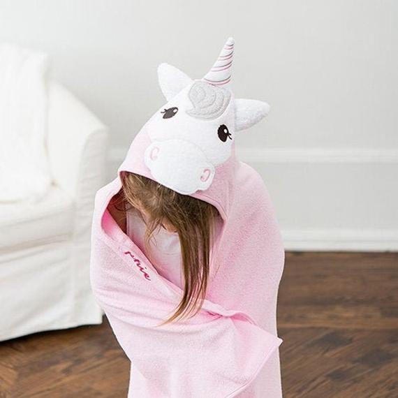 3. Personalized Hooded Unicorn Towel