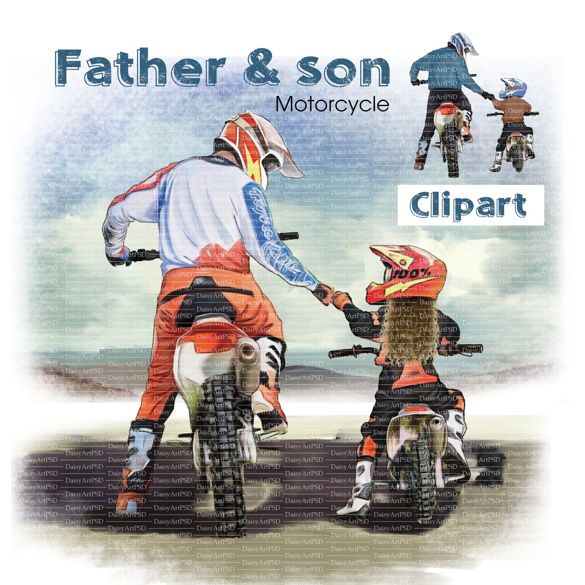 11. Customized Clipart Motorcycle Portrait