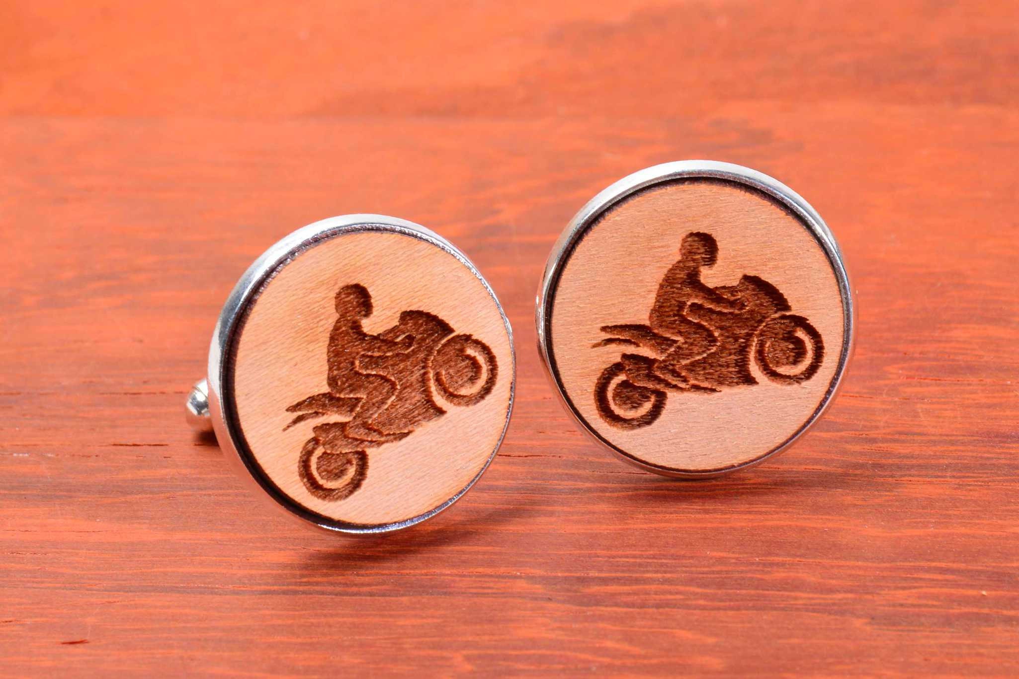 13. Motorcycle Rider Cuff Links