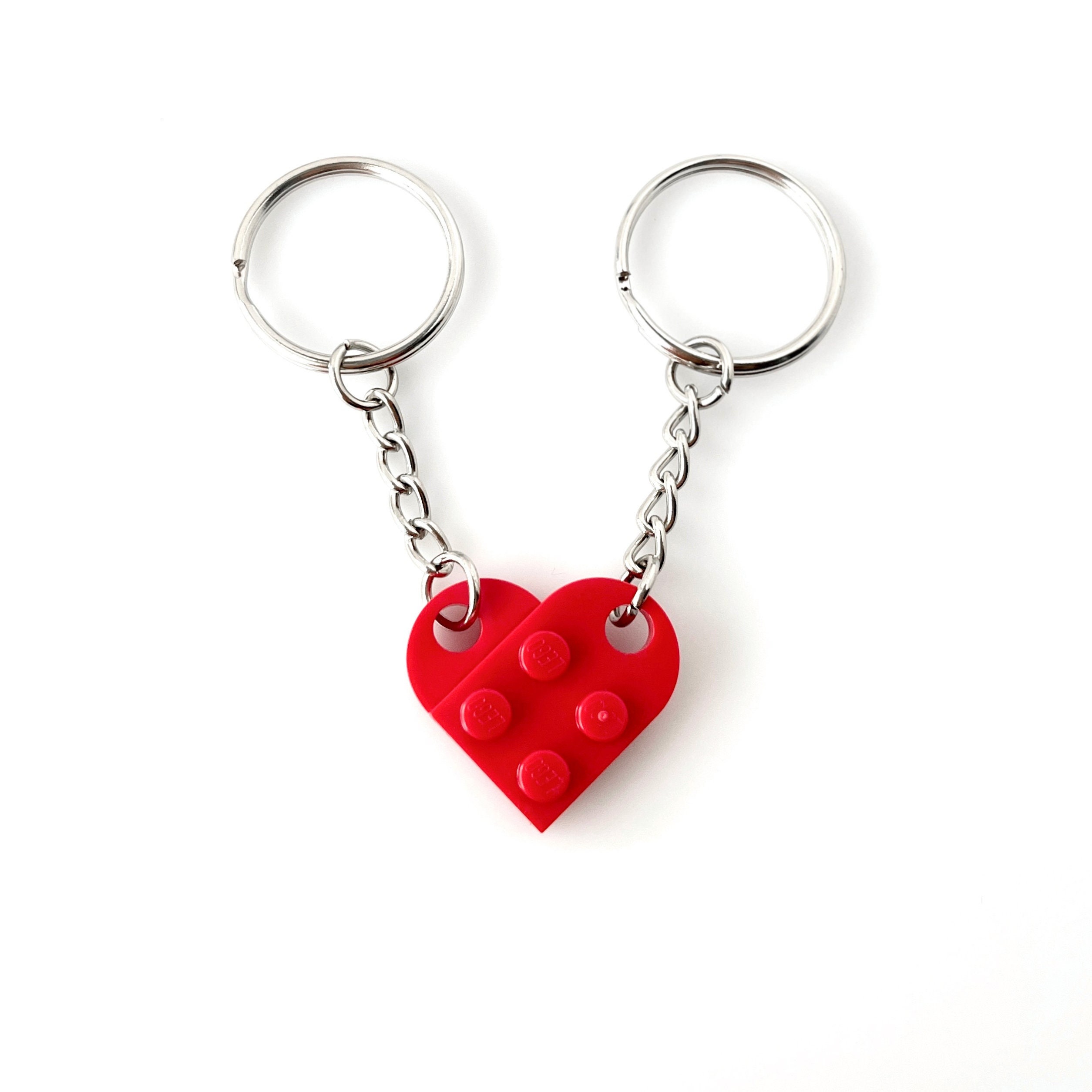 24. LEGO Bricks Heart Keychain