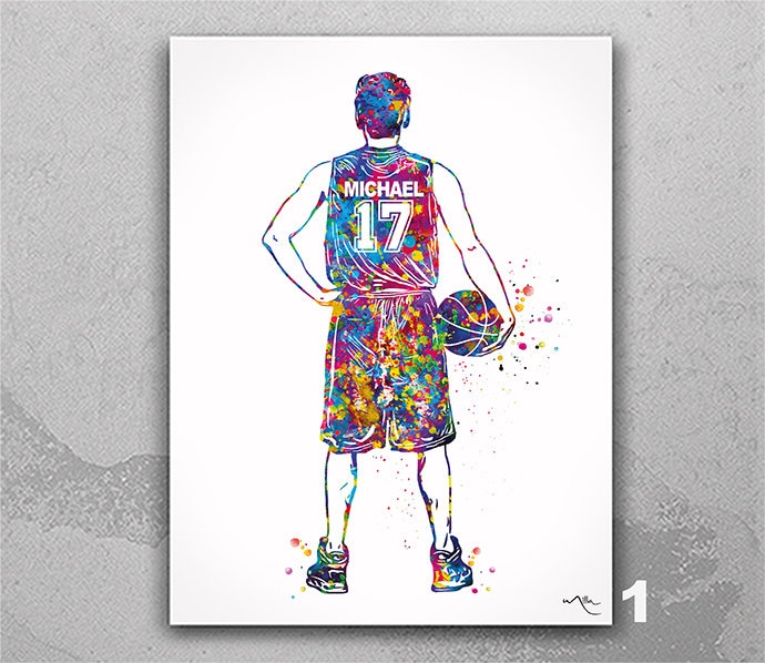 25. Personalized Player Watercolor Print