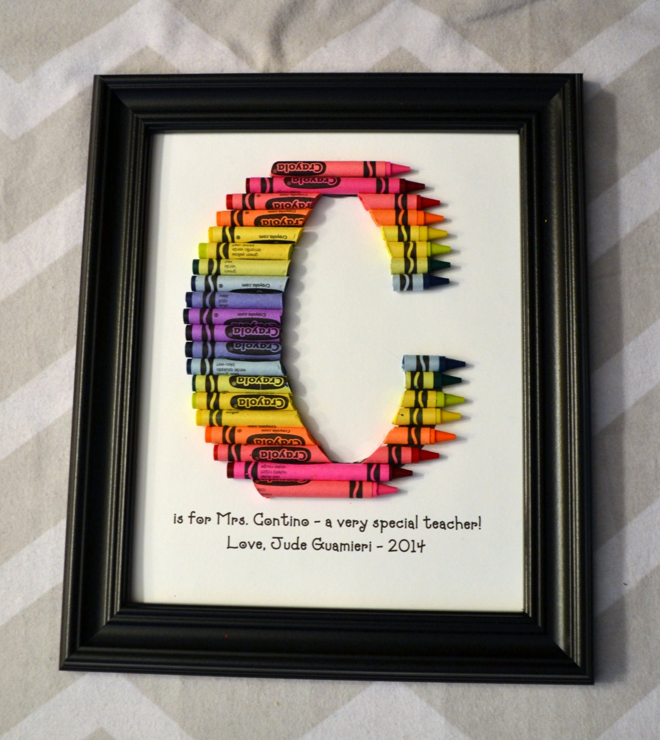30. Personalized Crayon Letter Art