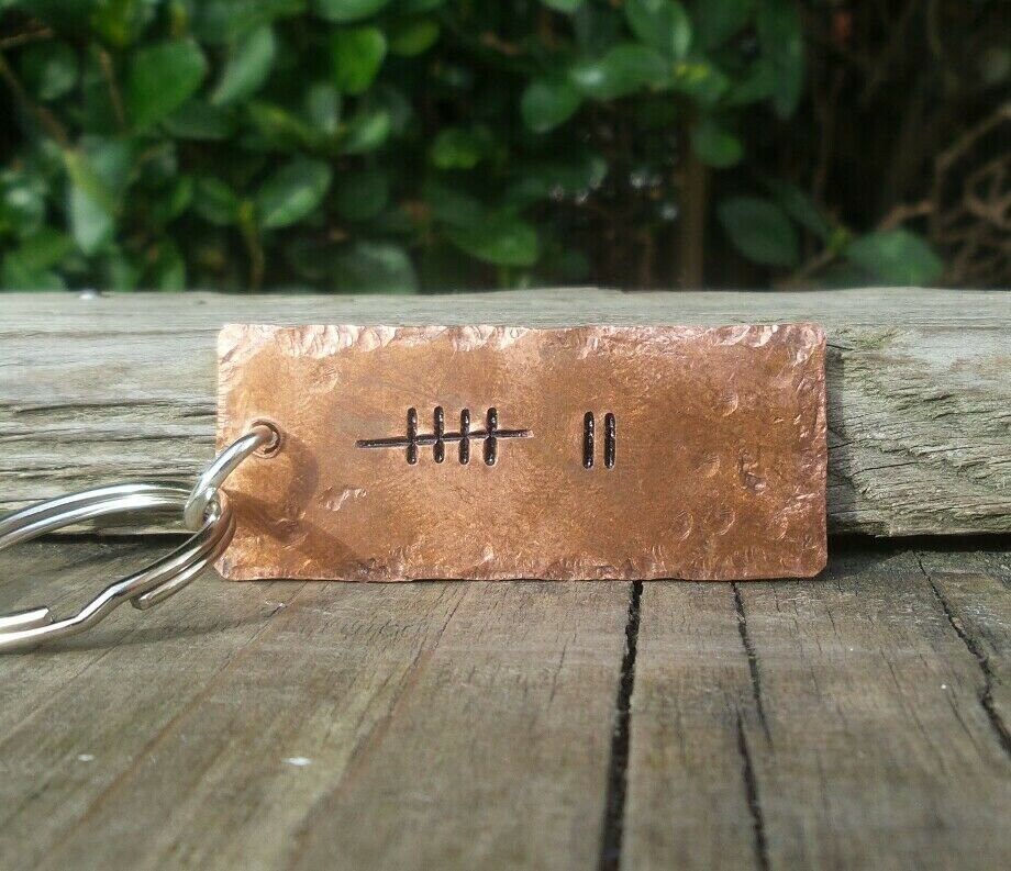 8. Tally Mark Of 7 Seven Years Keychain